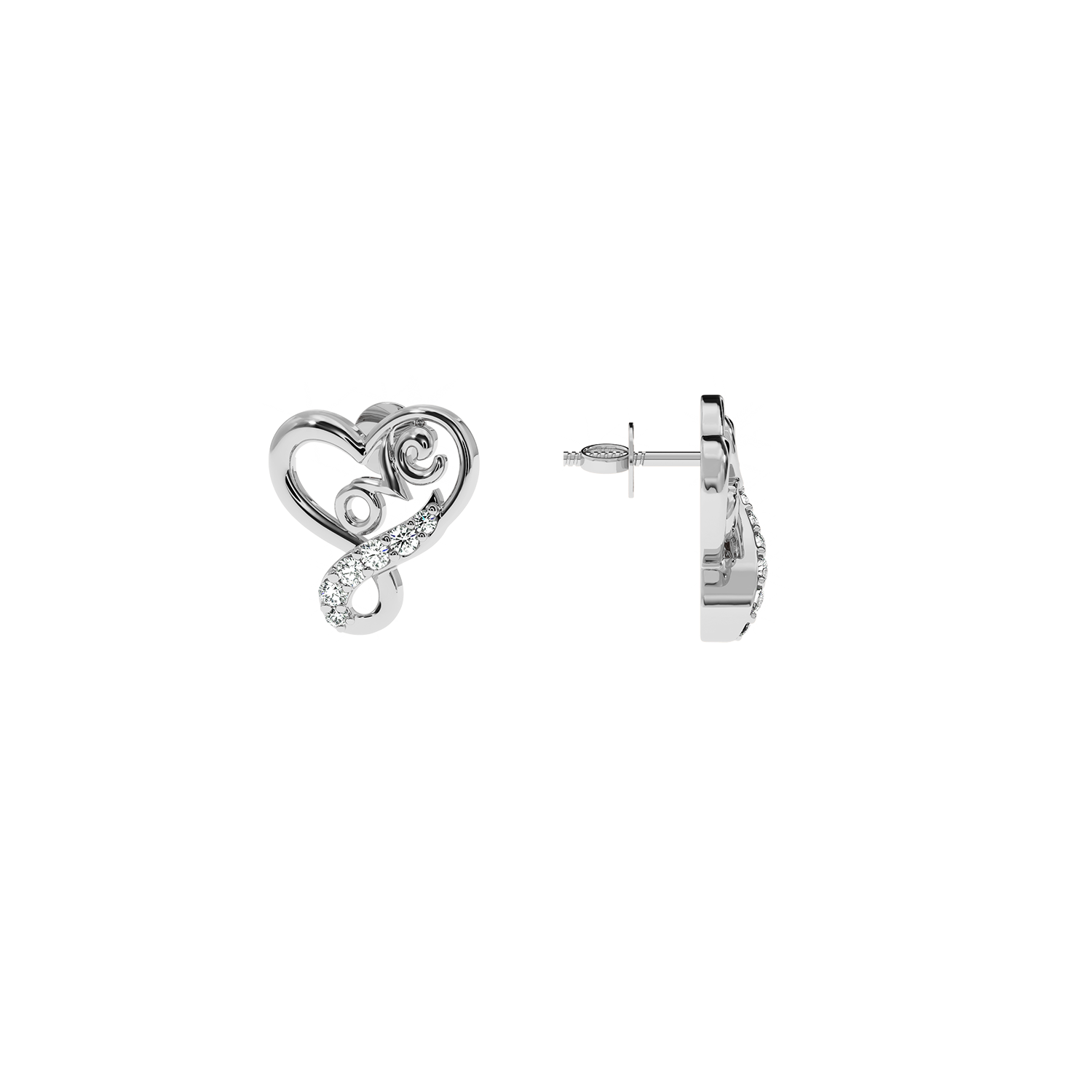 SolitaireKart 0.28 Carat Lab Grown Diamond Infinity Heart Earrings